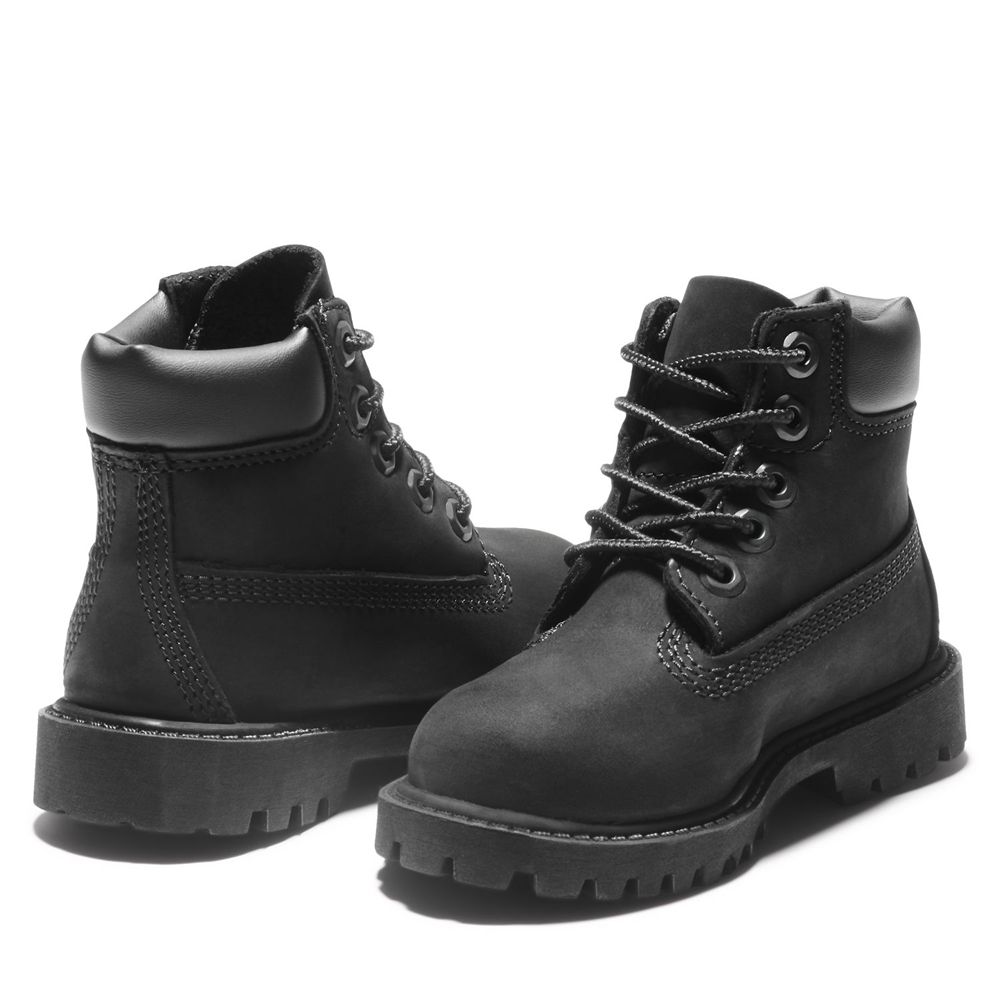 Timberland 6-Inch Μποτακια Παιδικα Μαυρα - Toddler Premium Waterproof - Greece 1206547-GQ